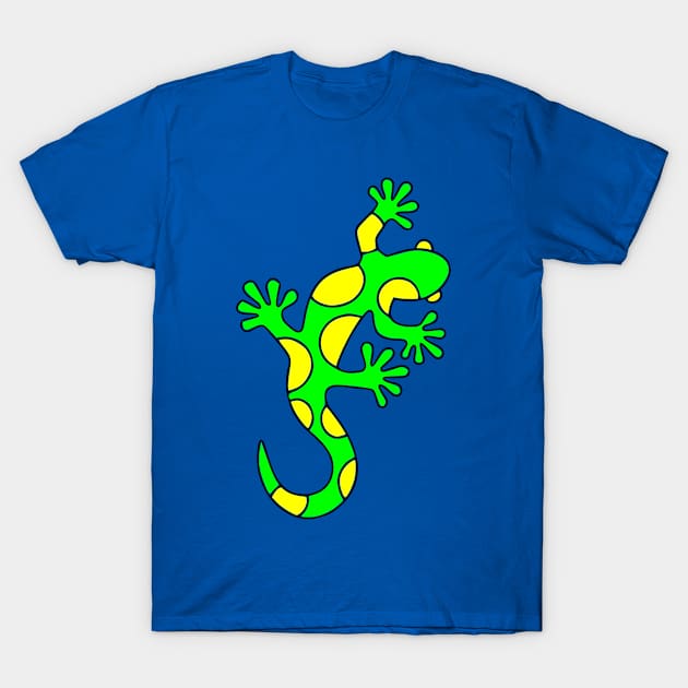 Poison Green Yellow Lizard T-Shirt by Koala's Fog Laboratory